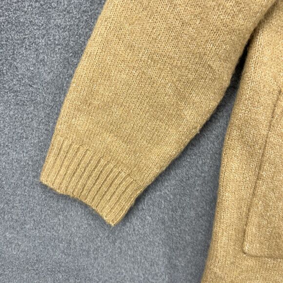 &merci Cardigan women Small Tan Hooded knit open front oversized maxi soft - Picture 5 of 16